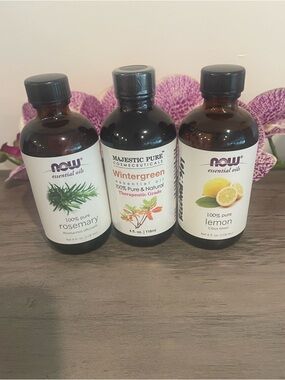 NOW Rosemary & Lemon + Majestic Pure Wintergreen Essential Oil Trio